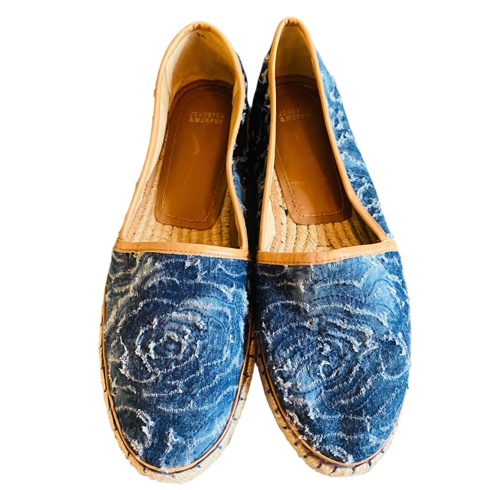JOHNSTON & MURPHY Jaden Espadrille Italian Floral Cork Blue - Picture 3 of 14